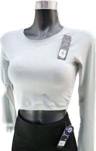 t-shirt crop manga larga blanco