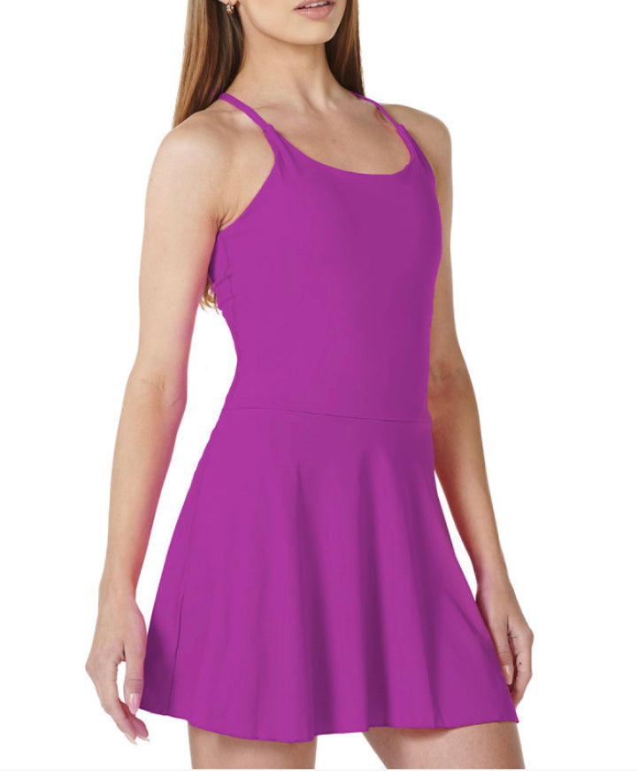 vestido short fushia